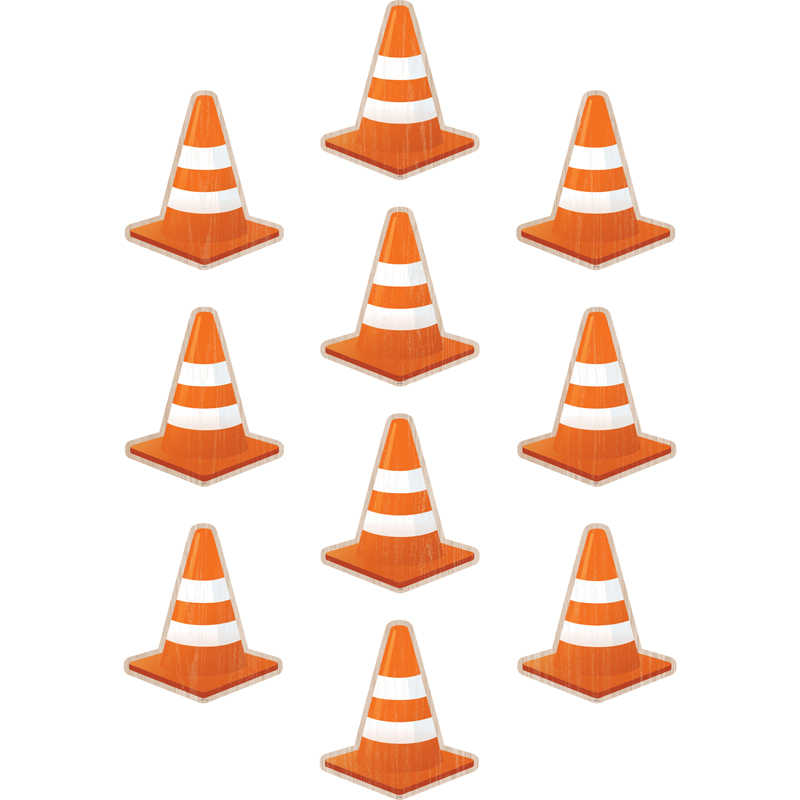 Teacher Created Resources Under Construction Cones Accents, 30 Per Pack, 3 Packs