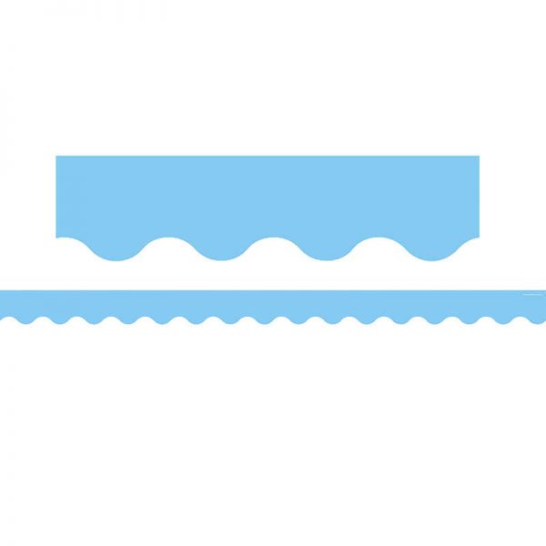 Teacher Created Resources Light Blue Scalloped Border Trim, 35 Feet