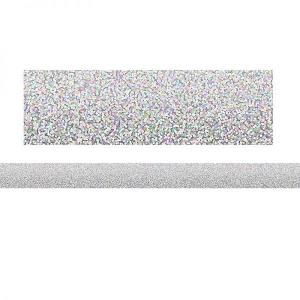 Teacher Created Resources Silver Sparkle Straight Border Trim, 35 Feet