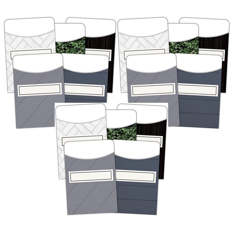 Teacher Created Resources Modern Farmhouse Library Pockets - Multi-Pack, 35 Per Pack, 3 Packs