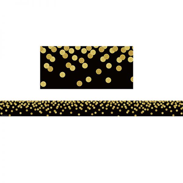 Teacher Created Resources Black Confetti Straight Border Trim, 35 Feet