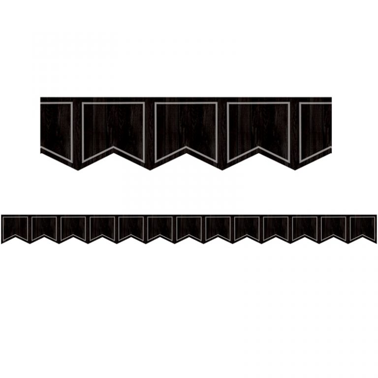 Teacher Created Resources Modern Farmhouse Black Pennants Die-Cut Border Trim, 35 Feet