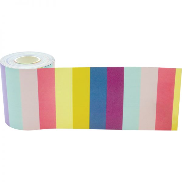 Teacher Created Resources Oh Happy Day Stripes Straight Rolled Border Trim, 50 Feet