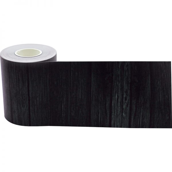 Teacher Created Resources Black Wood Straight Rolled Border Trim, 50 Feet