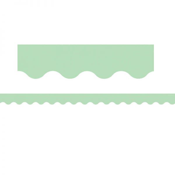 Teacher Created Resources Mint Green Scalloped Rolled Border Trim, 50 Feet