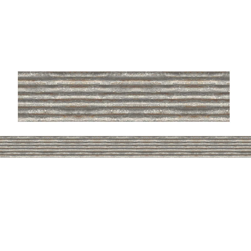 Teacher Created Resources Corrugated Metal Straight Rolled Border Trim, 50 Feet Per Pack, 3 Packs