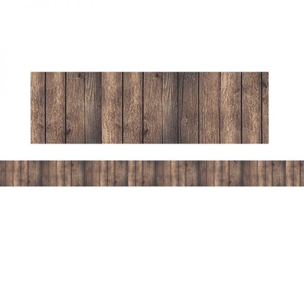 Teacher Created Resources Dark Wood Straight Rolled Border Trim, 50 Feet