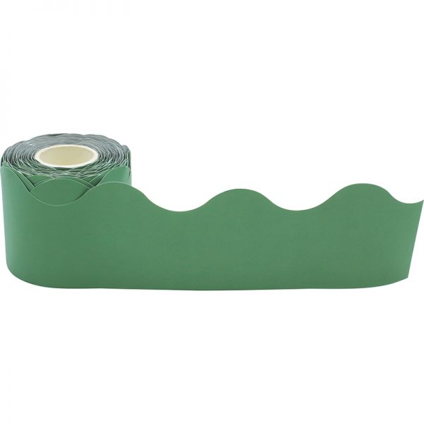 Teacher Created Resources Eucalyptus Green Scalloped Rolled Border Trim, 50 Feet