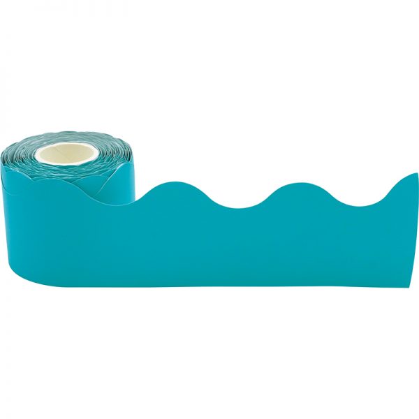 Teacher Created Resources Teal Scalloped Rolled Border Trim, 50 Feet
