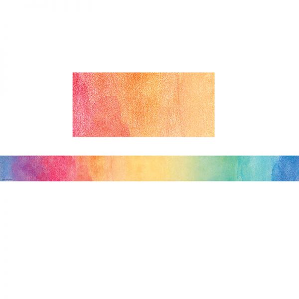 Teacher Created Resources Watercolor Straight Border Trim, 35 Feet