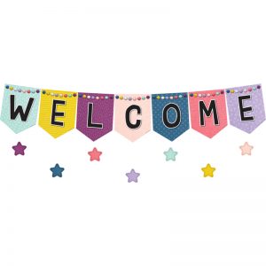 Teacher Created Resources OH Happy Day Pennants Welcome Bulletin Board