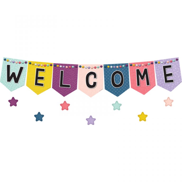 Teacher Created Resources OH Happy Day Pennants Welcome Bulletin Board