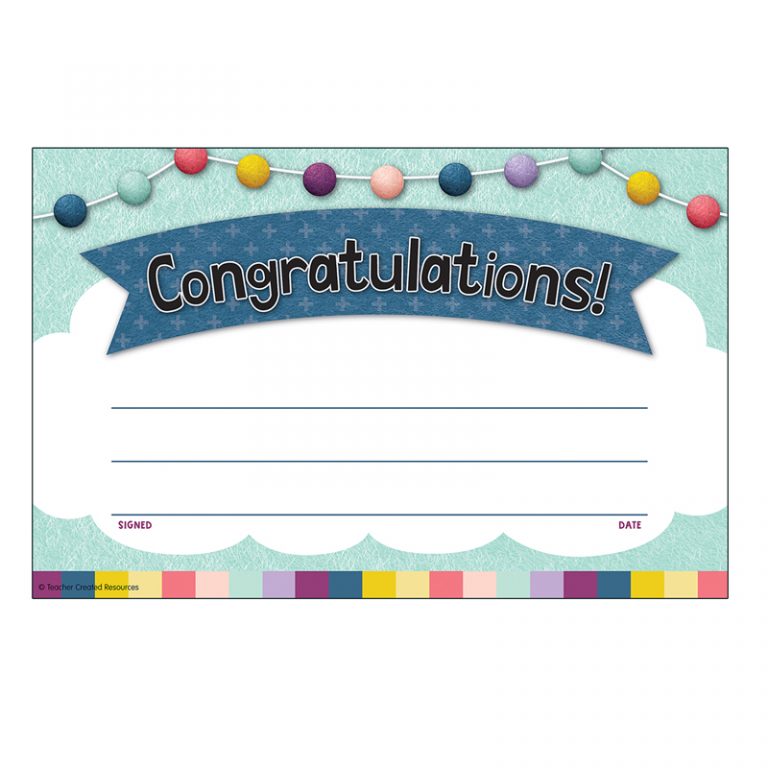 Teacher Created Resources Oh Happy Day Congratulations Awards, Pack of 30