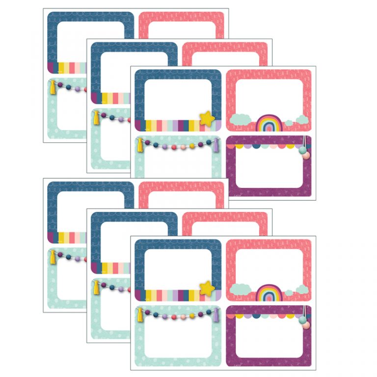 Teacher Created Resources Oh Happy Day Name Tags/Labels - Multi-Pack, 36 Per Pack, 6 Packs