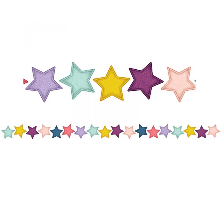 Teacher Created Resources Oh Happy Day Stars Die-Cut Border Trim, 35 Feet