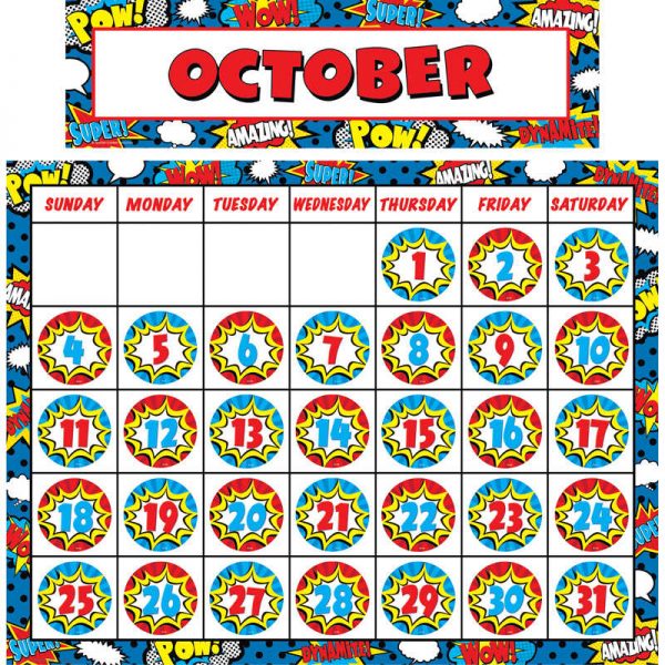 Teacher Created Resources Superhero Calendar Set