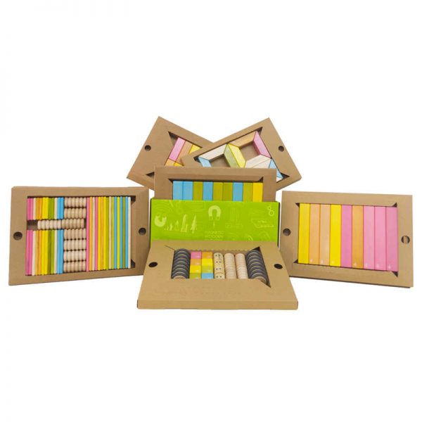 Tegu Classroom Wooden Block Kit, 130 Pieces