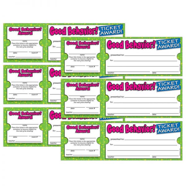 Scholastic Teaching Resources Ticket Awards Good Behavior, 100 Per Pack, 6 Packs