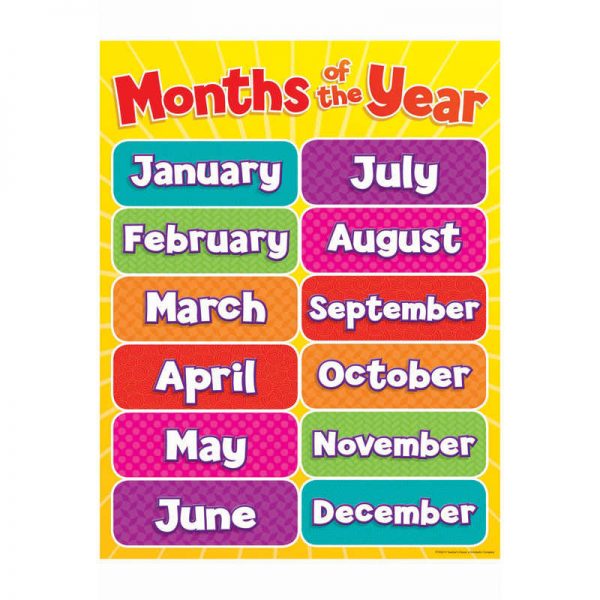 Scholastic Months Of The Year Chart Gr Pk-5