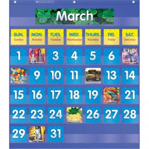 Scholastic Scholastic Monthly Calendar Pocket Chart, 61 Pieces