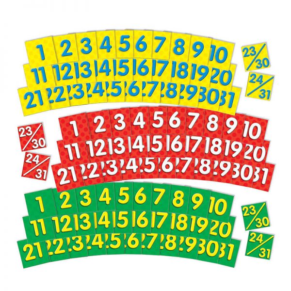 Scholastic Calendar Dates (2 colored sets of dates) Pocket Chart Add-ons