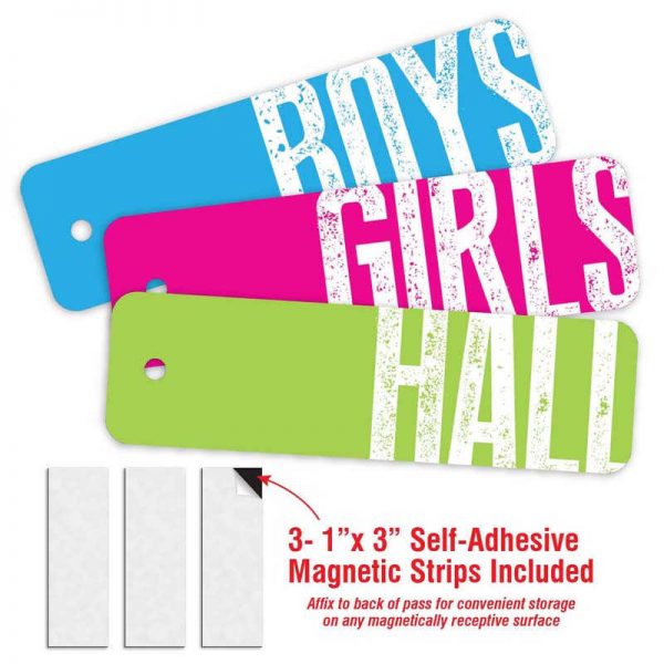Top Notch Teacher Products Big Type Design Plastic Hall Passes, Set of 3