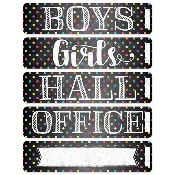 Top Notch Teacher Products Magnetic Hall Pass Set, Chalkboard Dots