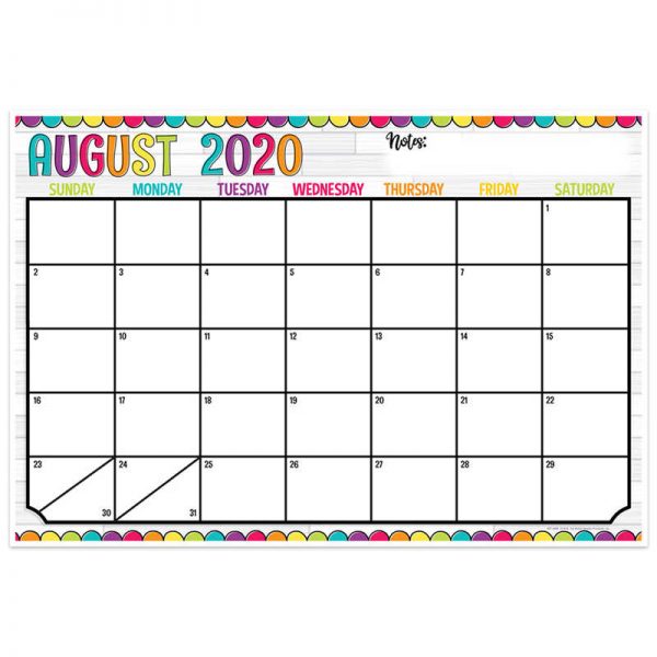 Top Notch Teacher Products DIY Dots Desk Academic Calendar, August-July, 13" x 19"