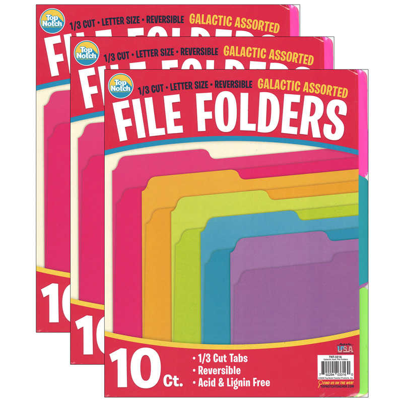 TeachersParadise Top Notch Teacher Products File Folders, Galactic