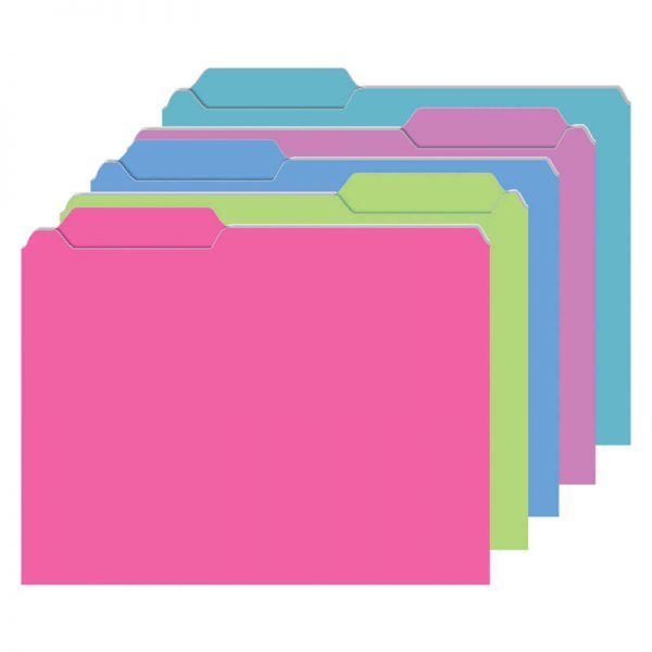 Top Notch Teacher Products Mini File Folders, Galactic Colors, Pack of 25