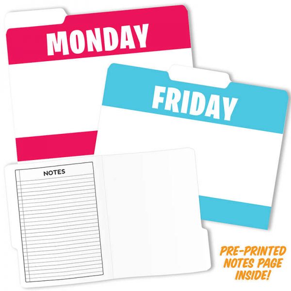 Top Notch Teacher Products Designer File Folders, Days of the Week