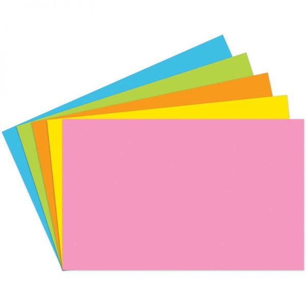 Top Notch Teacher Products Index Cards Blank 5" x 8", Brite Assorted, Pack of 100