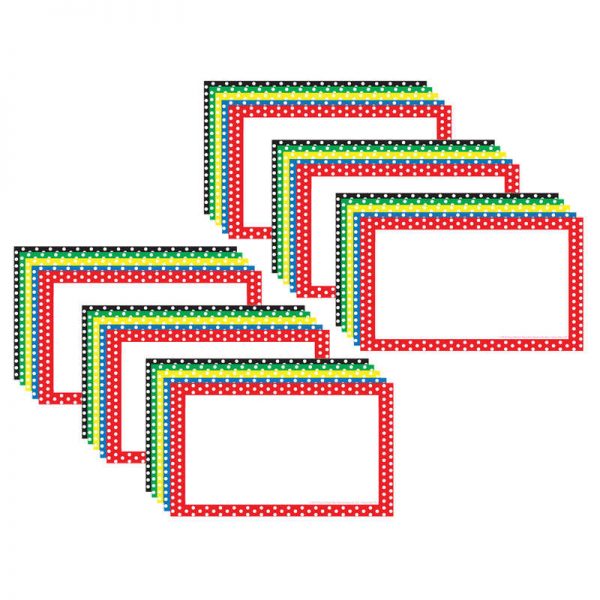 Top Notch Teacher Products Border Index Cards, 4" x 6" Blank, Polka Dot, 75 Per Pack, 6 Packs