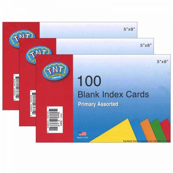 TeachersParadise Top Notch Teacher Products Index Cards, 5" x 8