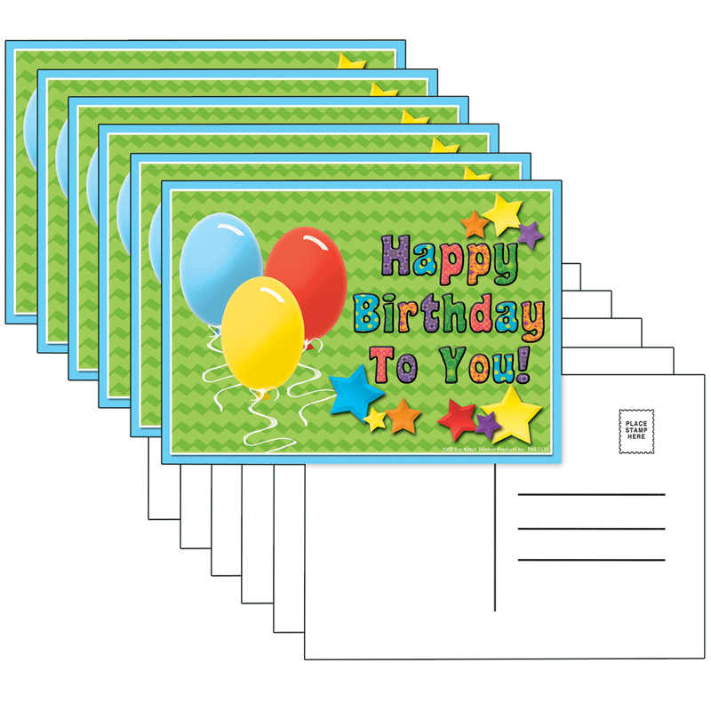 Top Notch Teacher Products Happy Birthday to You Postcards, 30 Per Pack, 6 Packs