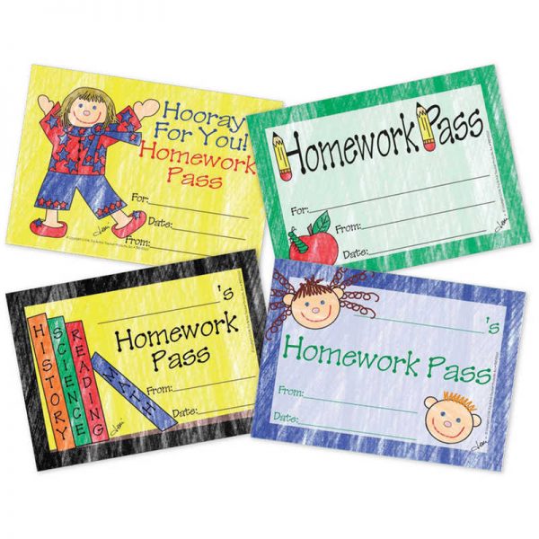 Top Notch Teacher Products Reward Cards Homework Pass, Pack of 32