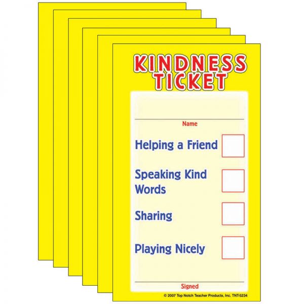 Top Notch Teacher Products Kindness Tickets, 32 Per Pack, 6 Packs