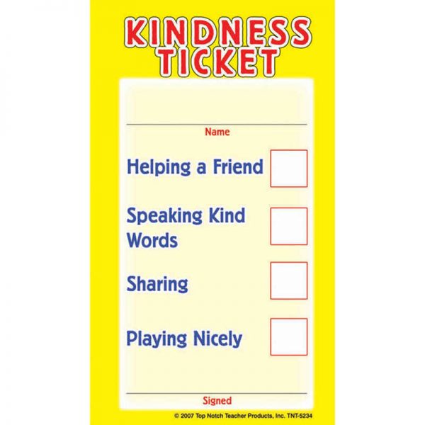 Top Notch Teacher Products Kindness Tickets, Pack of 32