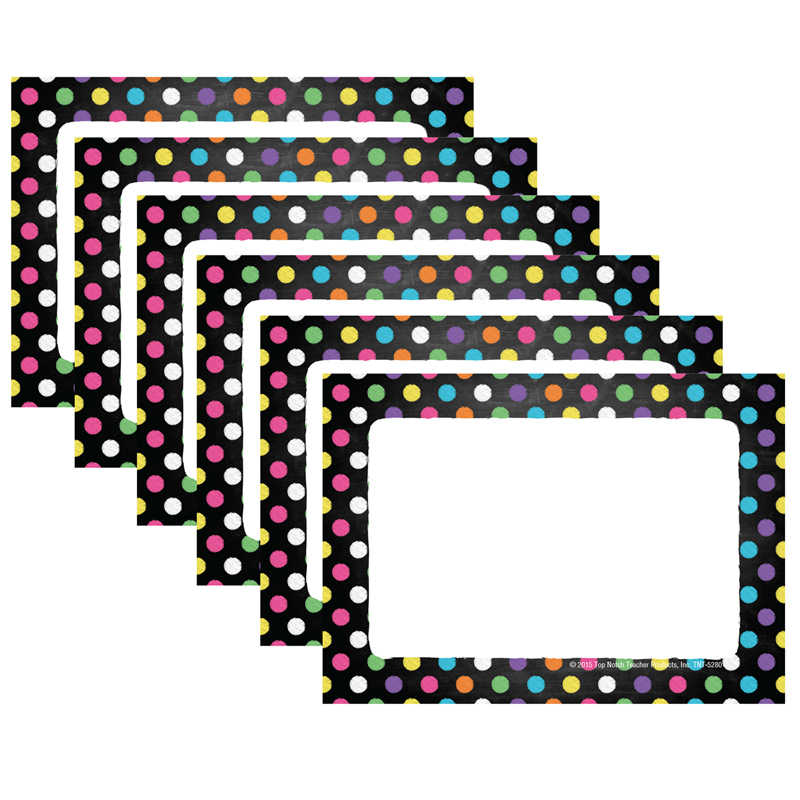 TeachersParadise Top Notch Teacher Products Chalkboard Dots Name Tags