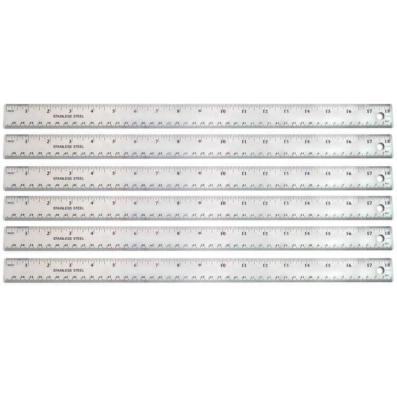 The Pencil Grip™ Stainless Steel Ruler, 18", Pack of 6