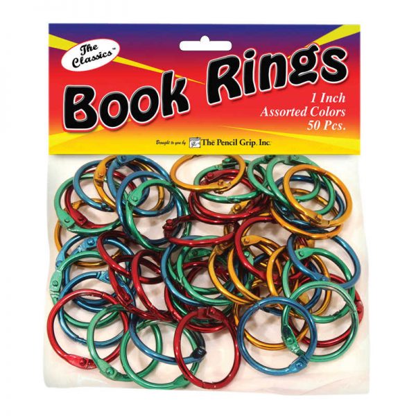 The Pencil Grip™ Book Rings, Assorted colors, Pack of 50