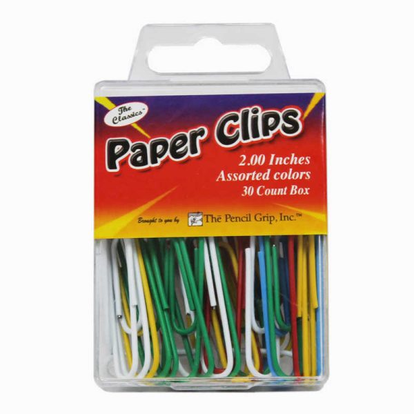 The Pencil Grip™ The Classics Paper Clips, 2inches, assorted colors, 30ct