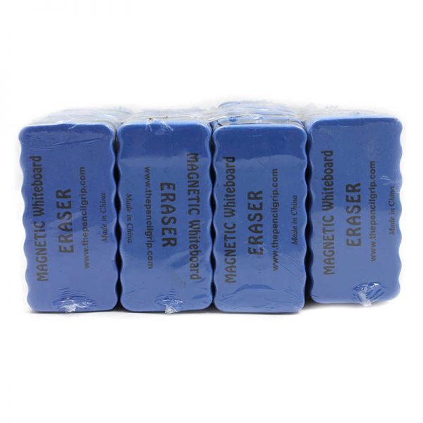 The Pencil Grip™ Magnetic Whiteboard Erasers, 4" x 2" Blue, Set of 24