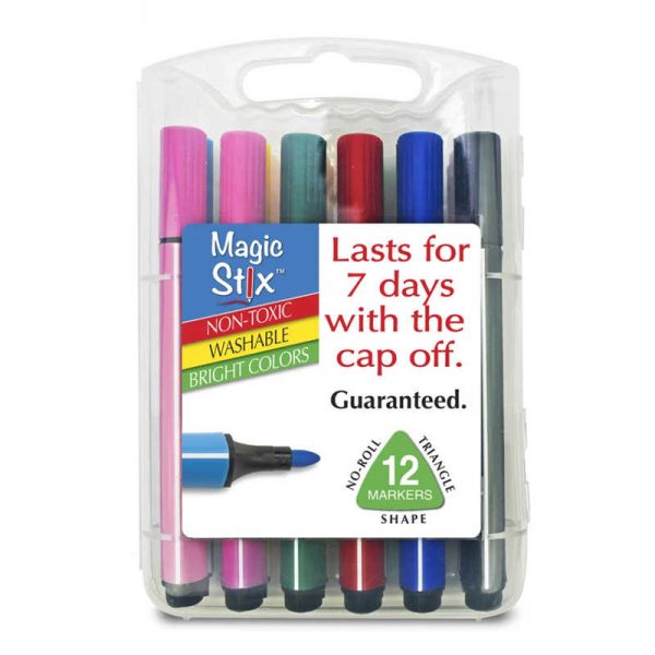 The Pencil Grip™ Triangular Magic Stix Markers, 12 Pack