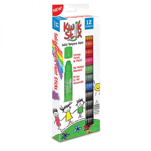 Kwik Stix™ Solid Tempera Paint Stick, 12 Primary Colors
