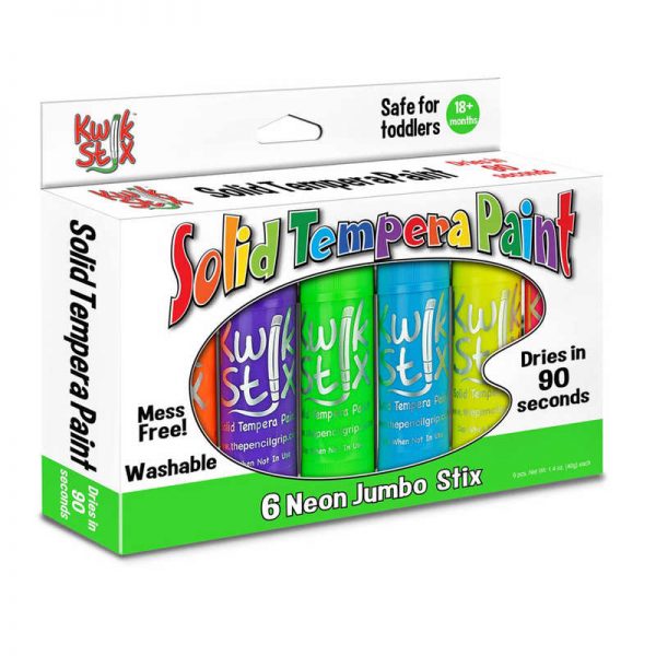 The Pencil Grip Jumbo Kwik Stix Solid Paint, 6 Neon Colors