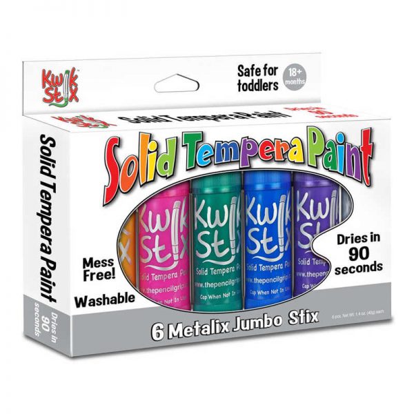The Pencil Grip Jumbo Kwik Stix Solid Paint, 6 Metallic Colors