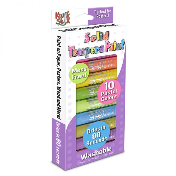 Kwik™ Stix Tempera Paint, Pastel Tones, 10 Colors