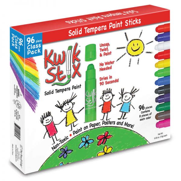 Kwik Stix™ Solid Tempera Paint Stick, Classic Colors, Class Pack of 96