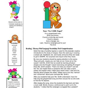 The Gingerbread Man Finds Shapes Theme Teacher Guide by Frog Street Press, Inc – FST009